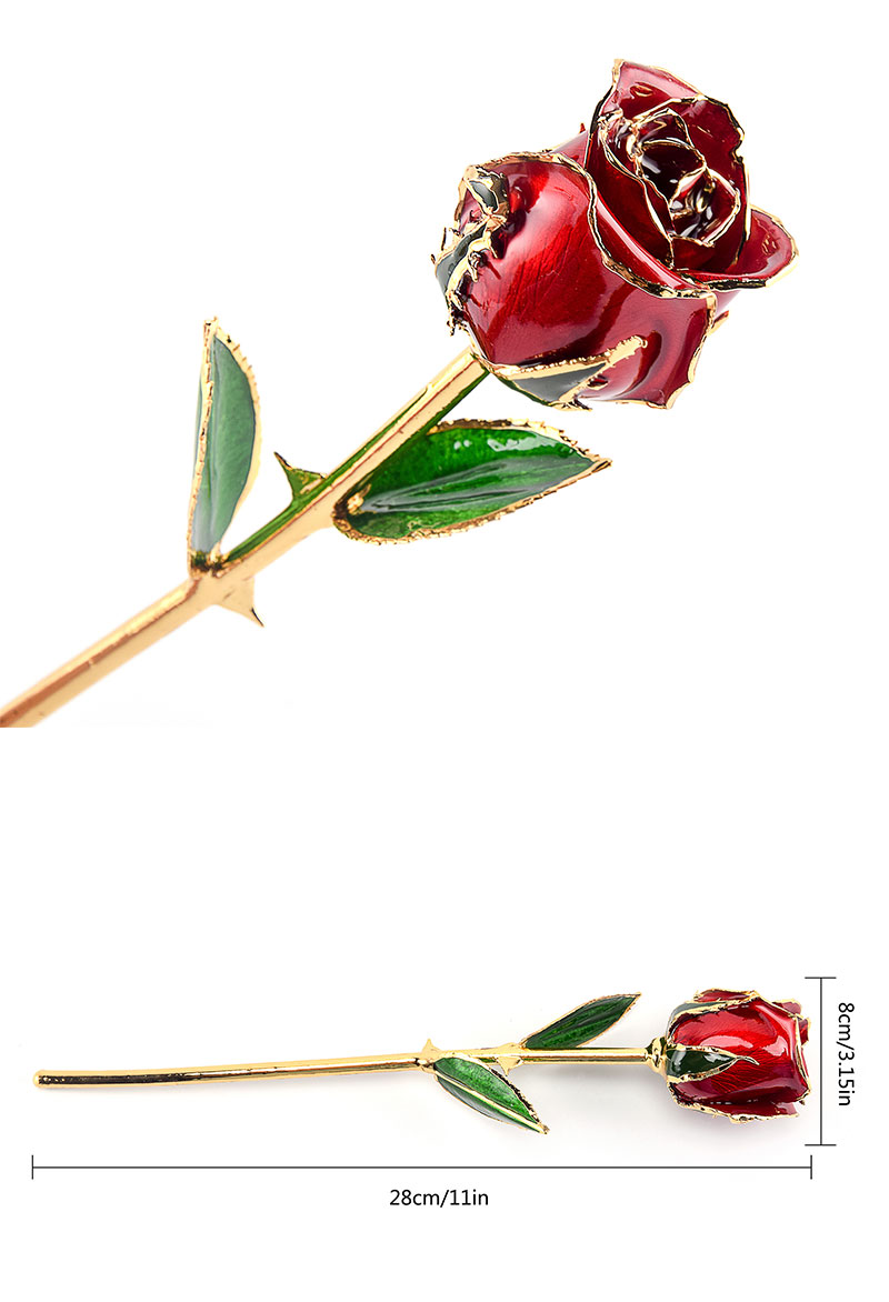 Goldene Rose (Echte Rose mit 24 Karat vergoldet) silber - Gold Art Shop